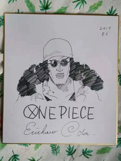 hand-drawn-Eiichiro-Oda-ONE-PIECE-autographed-Shikishi-Art-Board-rare-27-24cm-92019C